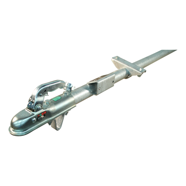 timon droit KDR60 Ø60x2000mm avec tête d'attelage, barre de tige et support de fiche