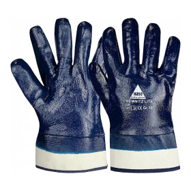 gant de travail coton avec revêtement nitrile intégral taille 11 blanc / bleu