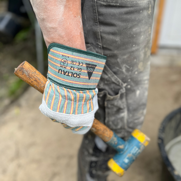 gant de travail croûte de cuir taille 10 blanc / vert-jaune