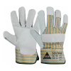 gant de travail croûte de cuir taille 8 blanc / vert-jaune
