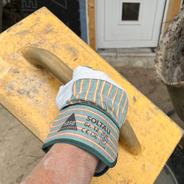 gant de travail croûte de cuir taille 8 blanc / vert-jaune