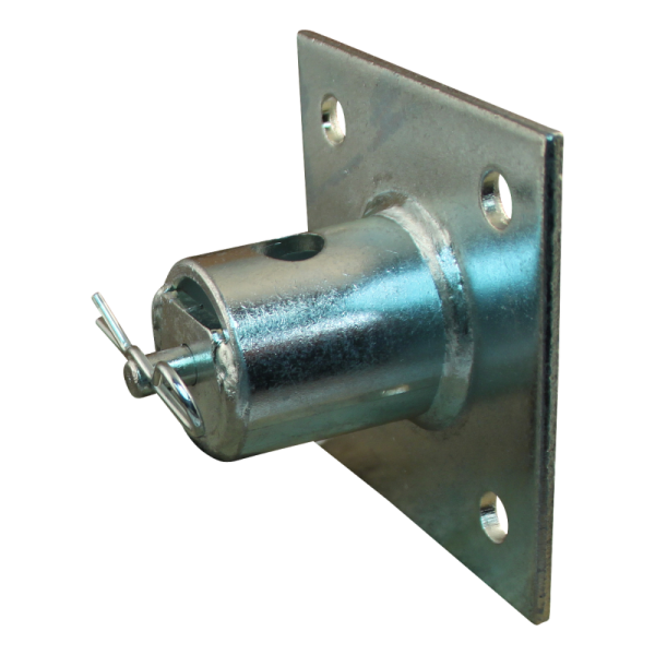 platine de fixation pour pied béquille avec tomber serrure à visser Ø51mm zingué