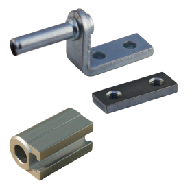 pivot + contre plaque + corps de la charnière corps de la charnière zingué