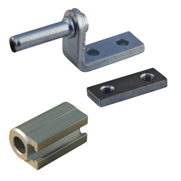 pivot + contre plaque + corps de la charnière corps de la charnière zingué