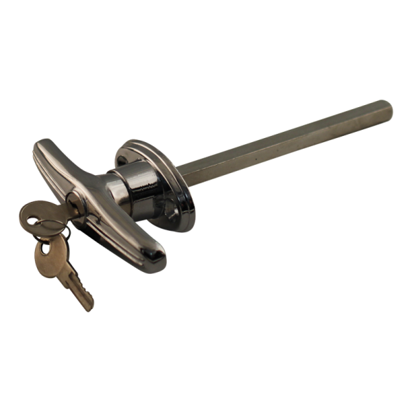 Poignée en T avec 2 clés chromé ⧄ 8 x 125mm