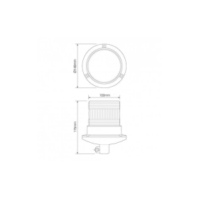 Gyrophare clignotante LED orange 9/30V Connexxion DIN 8x 2watt LEDs