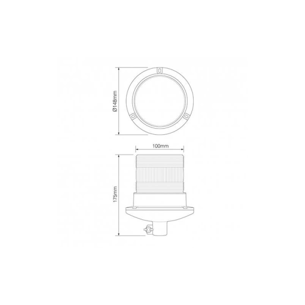 Gyrophare clignotante LED orange 9/30V Connexxion DIN 8x 2watt LEDs