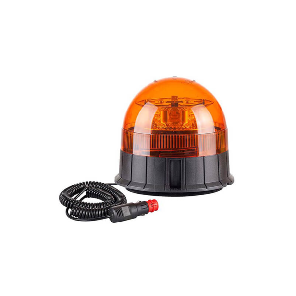 gyrophare LED orange base magnétique 10/30V cordon spiralé avec allume cigare