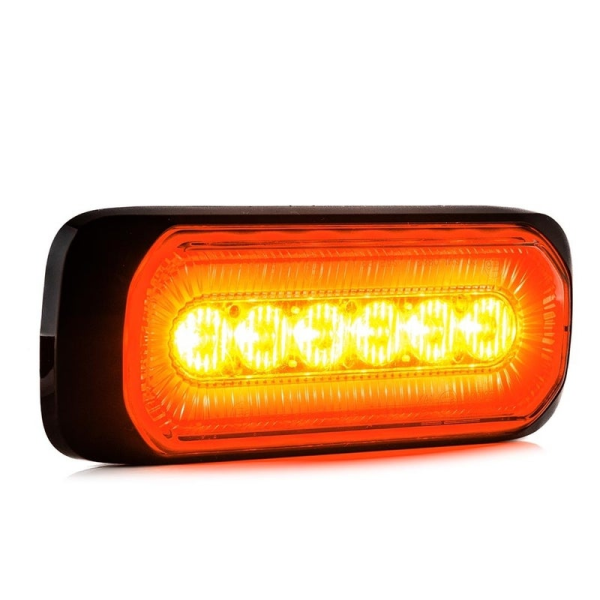 LED R65 flash + anneau halo, ambre/rouge 12-24V