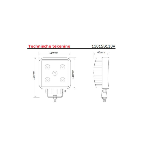 lampe de travail 9/110V câble 400mm 15 Watt blanc