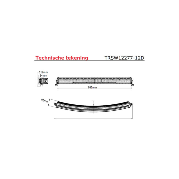 lampe de travail 9/30V 400mm câble avec connecteur Deutsch 180 Watt blanc