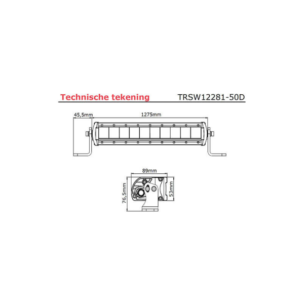 lampe de travail 9/30V 400mm câble avec connecteur Deutsch 250 Watt blanc