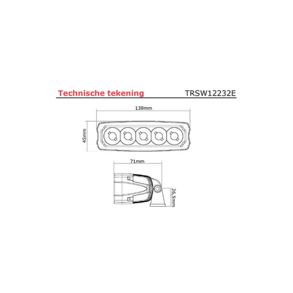 lampe de travail 9/36V 400mm câble avec connecteur Deutsch 15 Watt blanc