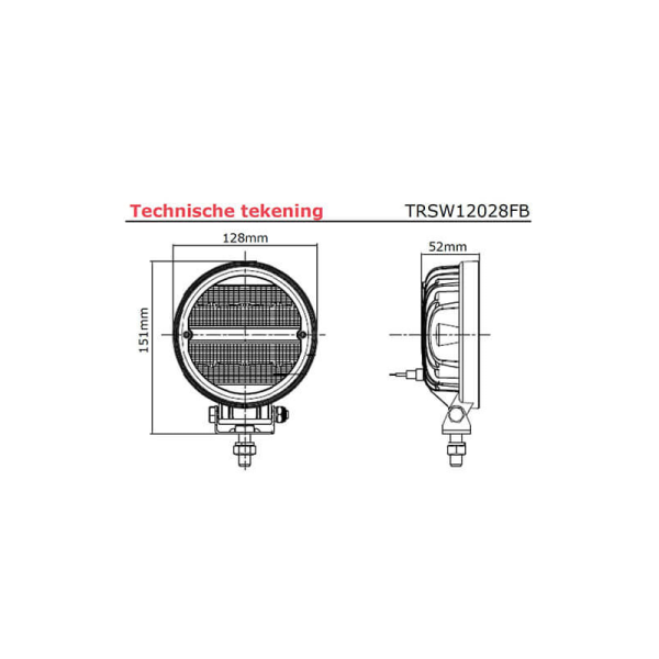 lampe de travail 9/36V 400mm câble avec connecteur Deutsch 24 Watt blanc