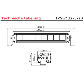 lampe de travail 9/36V 400mm câble avec connecteur Deutsch 80 Watt blanc