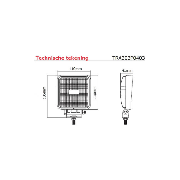 lampe de travail 9/36V câble 4000mm 15 Watt blanc