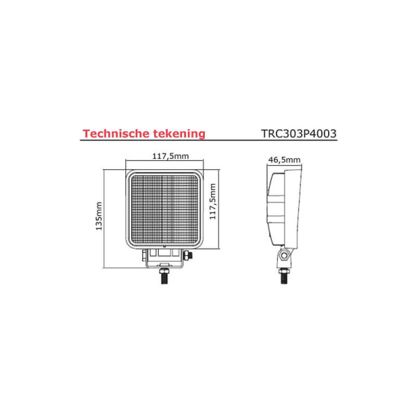 lampe de travail 9/36V câble 400mm 27 Watt blanc