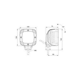 lampe de travail 9/36V kabel 1,5m 13,5 Watt blanc