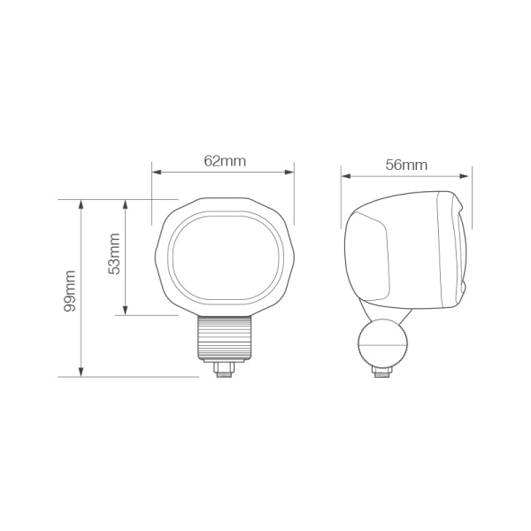 lampe de travail 9/80V câble 400mm 6 Watt Rouge