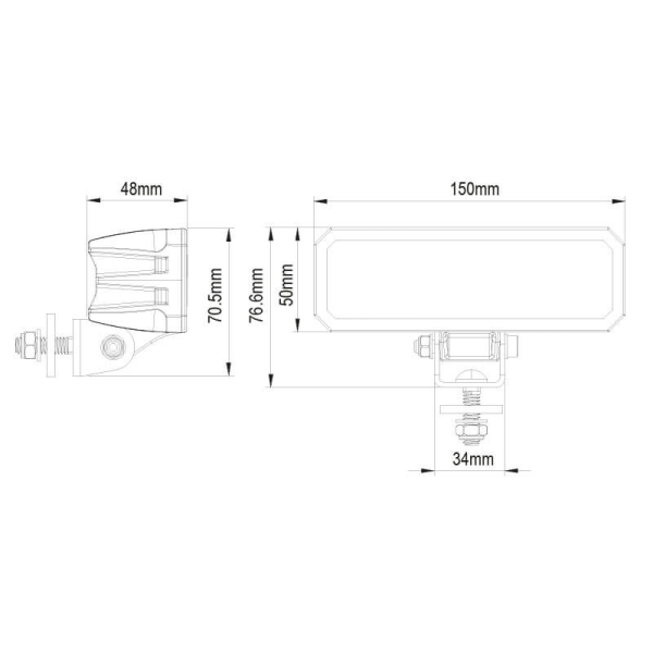 Lampe de travail à LED 9/36V 400mm câble avec connecteur Deutsch 24 Watt blanc