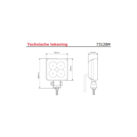 lampe de travail LED 12/24 V câble 400 mm 12 Watts blanc