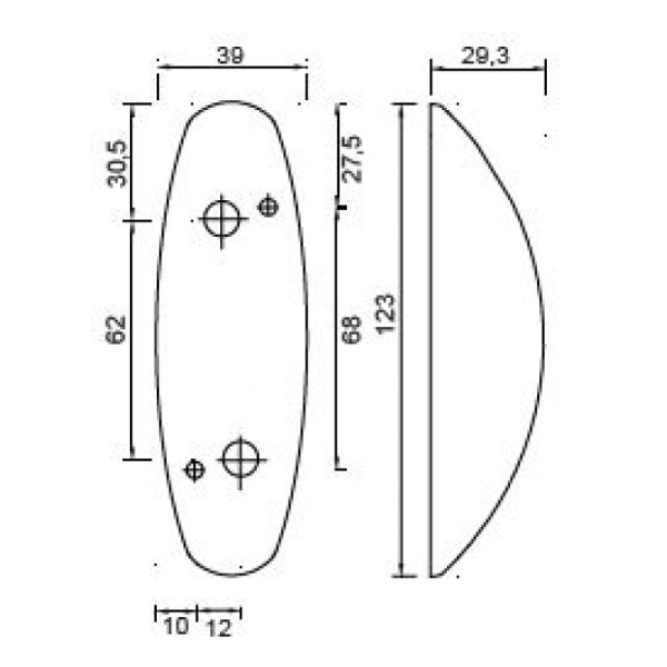 feu d'encombrement Flexipoint II rouge / blanc DC câble 500mm