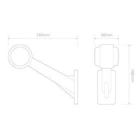 feu d'encombrement gauche rood/wit câble 200 mm 12/24V