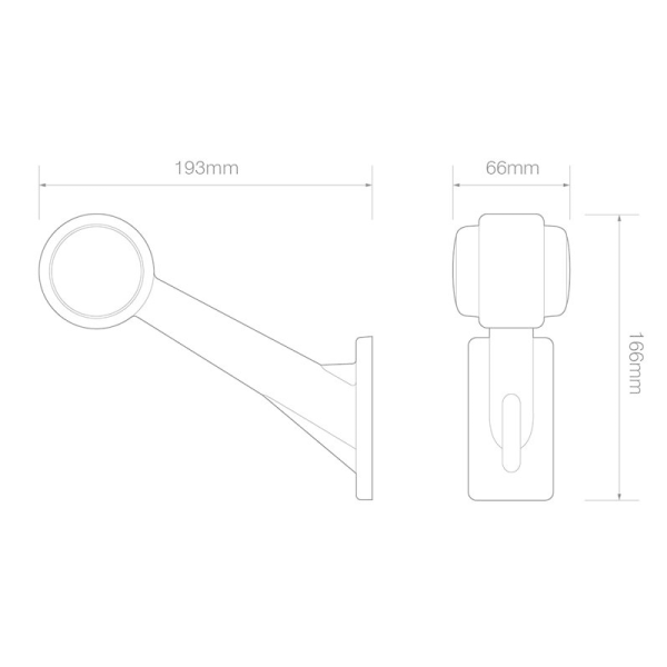 feu d'encombrement gauche rood/wit câble 200 mm 12/24V