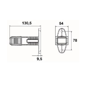 feu d'encombrement gauche Superpoint 4 LED "court", rouge / blanc / orange 1,0 m de câble DC