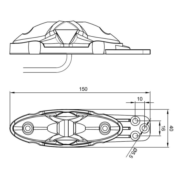 feu d'encombrement rood/wit à gauche et à droite (universel) 50cm câble 12/24V