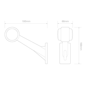feu d'encombrement rood/wit droit câble 200 mm 12/24V