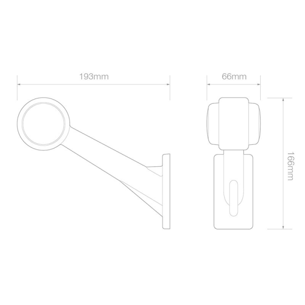 feu d'encombrement rood/wit droit câble 200 mm 12/24V