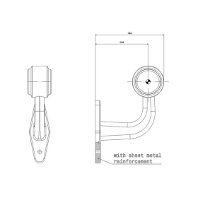 feu d'encombrement rood/wit droit DC câble 200mm, 0,75mm² 12/24V