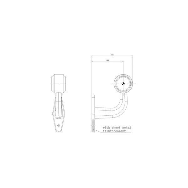 feu d'encombrement rood/wit droit P&R câble 200mm, 1,5mm² 12/24V