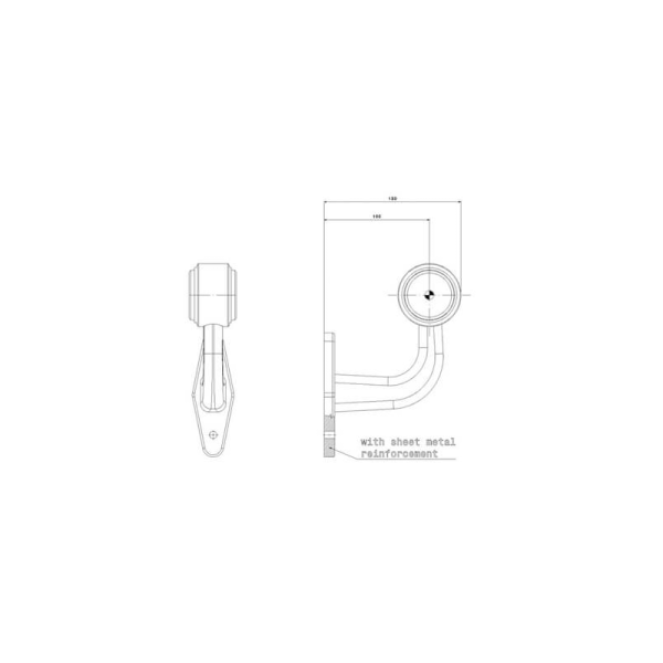 feu d'encombrement rood/wit gauche DC câble 200mm, 0,75mm² 12/24V