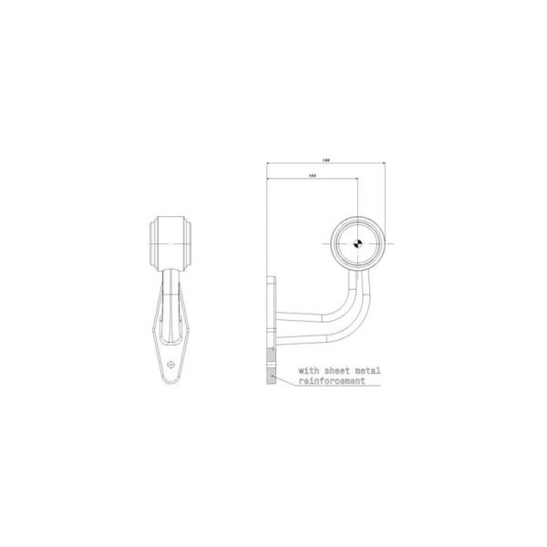 feu d'encombrement rood/wit gauche P&R câble 200mm, 1,5mm² 12/24V