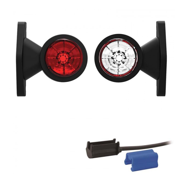 feu d'encombrement rood/wit universel DC câble 200mm, 0,75mm² 12/24V