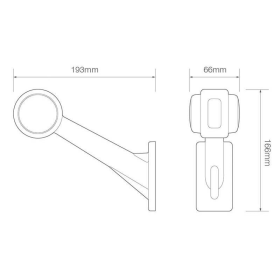 feu d'encombrement rouge/blanc/orange gauche câble 200 mm 12/24vV