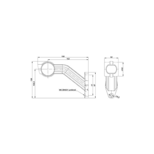 feu d'encombrement rouge/blanc/orange gauche câble 200 mm IP68 12/24V