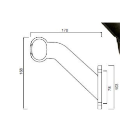 feu d'encombrement Superpoint II rouge / blanc / orange gauche DC câble 1000mm