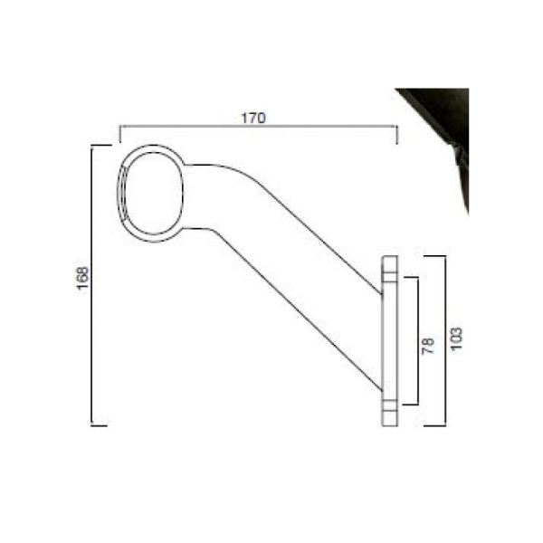 feu d'encombrement Superpoint II rouge / blanc / orange gauche DC câble 1000mm