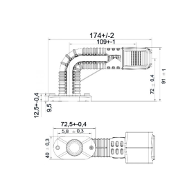 feu d'encombrement Superpoint IV, versie "Earpoint" LED, rouge/blanc/orange gauche DC câble 1000mm