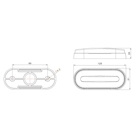 feu de position latéral 126 x 51 x 26mm  orange cable 500mm IP68 12/24vV