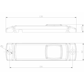 feu de position latéral 130 x 32 x 14,5mm 116mm orange Câble DC 500 mm 12/24vV