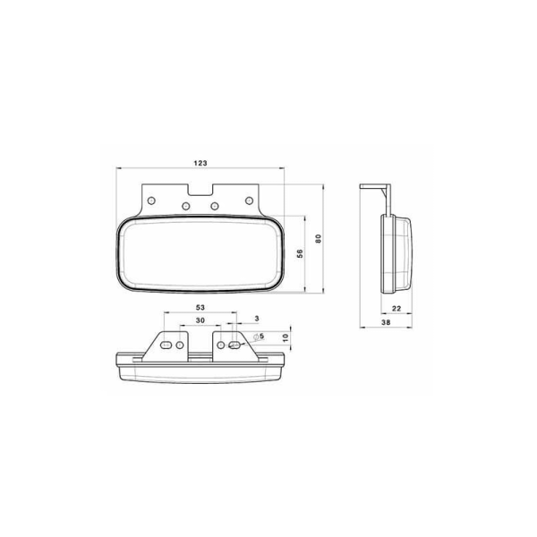 feu de position latéral avec fonction de clignotant cable 500mm 12/24vV orange