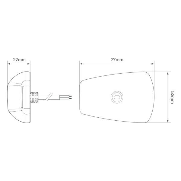 feu de position latéral câble 300mm 12/24vV orange