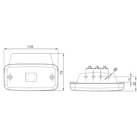 feu de position latéral cable 500mm 12/24vV orange