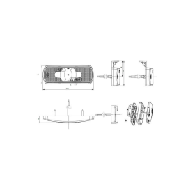 feu de position latéral cable 500mm 12/24vV orange