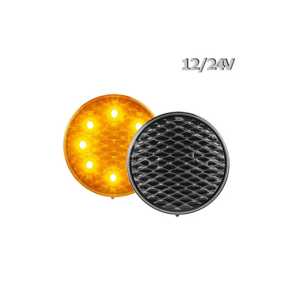 Feu LED clignotant 12/24V cabuchon clair 30cm de cable