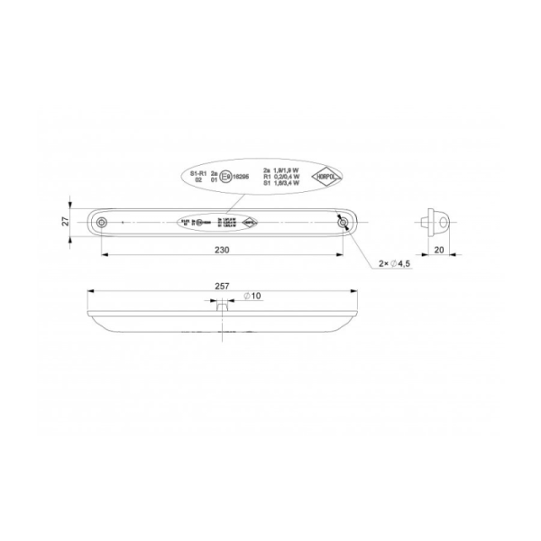 feu arrière LED 100cm câble 100cm câble universel universel 12/24V